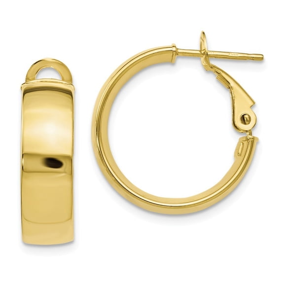 10k Yellow Gold Polished Hoop Earrings - 2.1 Grams - Measures 18x5mm Wide 5.8mm Thick