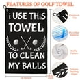 thumbnail image 2 of Funny Golf Towel Set, Includes Microfiber Towel with Clip, Brush, and Divot Tool - Perfect Golf Gift for Men, Dads, Husbands, Golf Fans - i USE THIS TOWEL TO CLAEN MY BALLS, 2 of 5