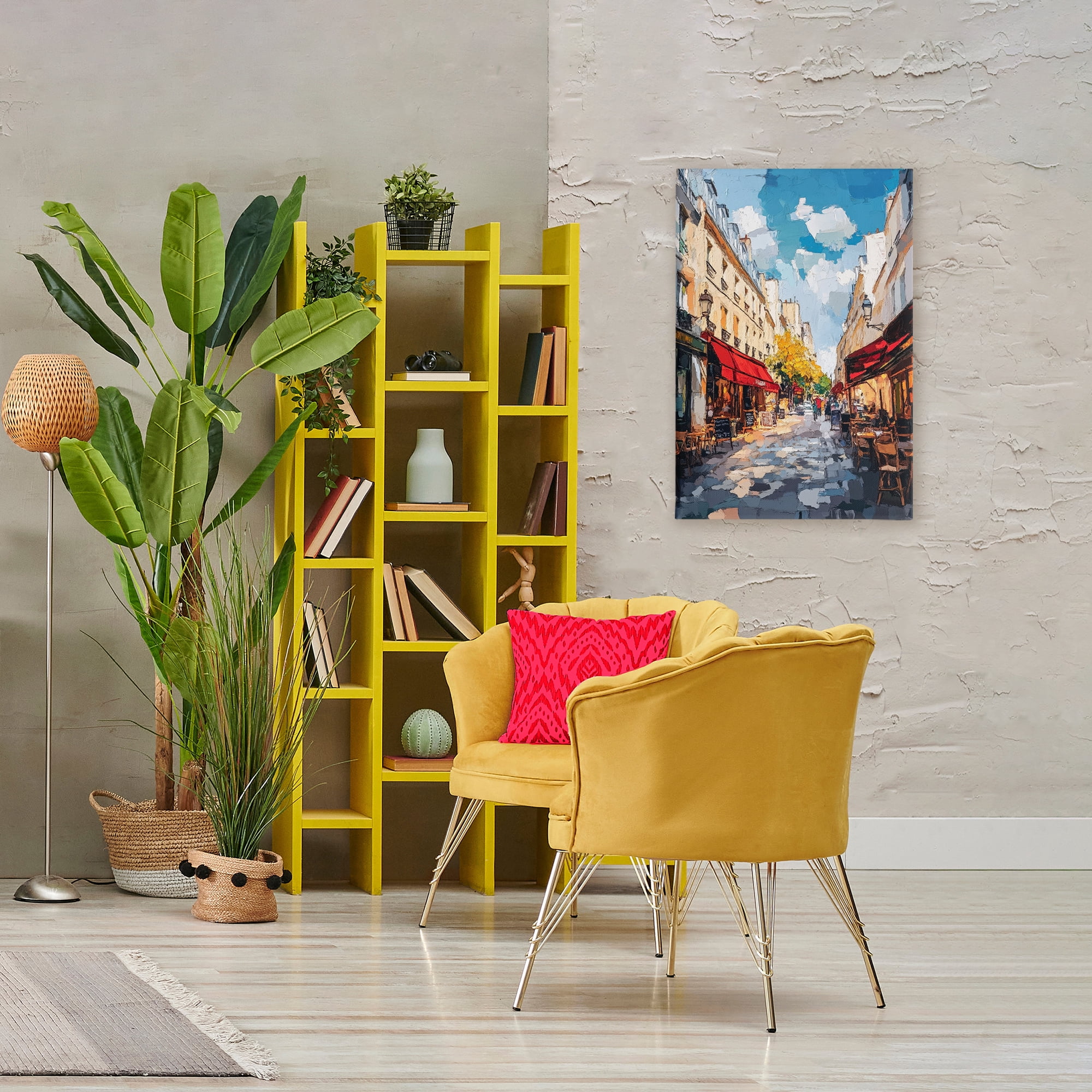 Stupell Industries Charming Paris Street Scene Canvas Wall Art, design by Petal Prints Design