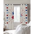 thumbnail image 2 of Independence Day Blackout Curtains 54 Inch Length 2 Panels Set for Living Room Bedroom, 4th of July Red Blue Striped Stars Beige Room Darkening Window Curtains Thermal Black Out Curtain 52"x54", 2 of 8