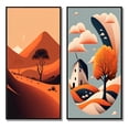 thumbnail image 2 of Designart "Solitary Tree Amidst Terra Cotta Mountains I" Landscape Mountains Framed Wall Art Set Of 2 - Traditional Orange Framed Wall Art Set Of 2, 2 of 6