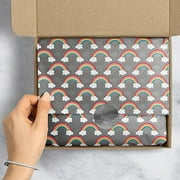 Jillson Roberts 20" x 30" Printed Gift Tissue for Birthdays, Wine Bags, Weddings, Over The Rainbow Silver, 24 Folded Sheets