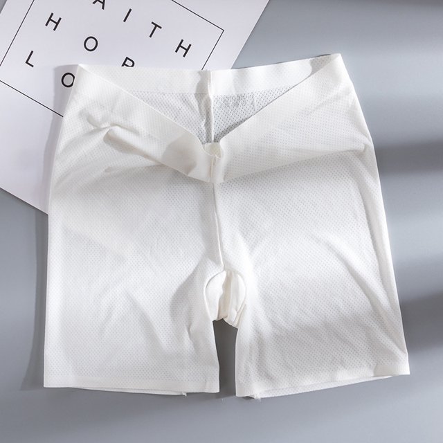 Pantalones de seguridad para mujer transpirables, antibrillo y sin marcas, con orificios, que levantan el abdomen y los glúteos sin restricciones, ropa interior envuelta en seda helada para mujer