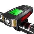 thumbnail image 1 of Luces para bicicleta, lámpara recargable para bicicleta, velocímetro de 5 modos, odómetro para ciclismo, acampada, senderismo, etc., 1 of 4