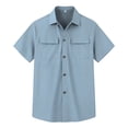 thumbnail image 5 of VBTAPA Men's Cargo Shirt Relaxed Fit Short Sleeve Button Down Shirts Summer Casual Work Shirt Lightweight Untucked Dress Shirts with Pockets Blue XL, 5 of 8