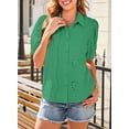 thumbnail image 4 of Blusa Dokotoo de verano con cuello en V para mujer, color verde, 4 of 8