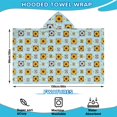 thumbnail image 2 of Sunflower and Daisy Blue Pattern Hooded Bath Towel Wrap for Teens Ages 3 To 12, Soft Lightweight Quick Dry Microfiber Bath Beach Pool, 60"x35", 2 of 6