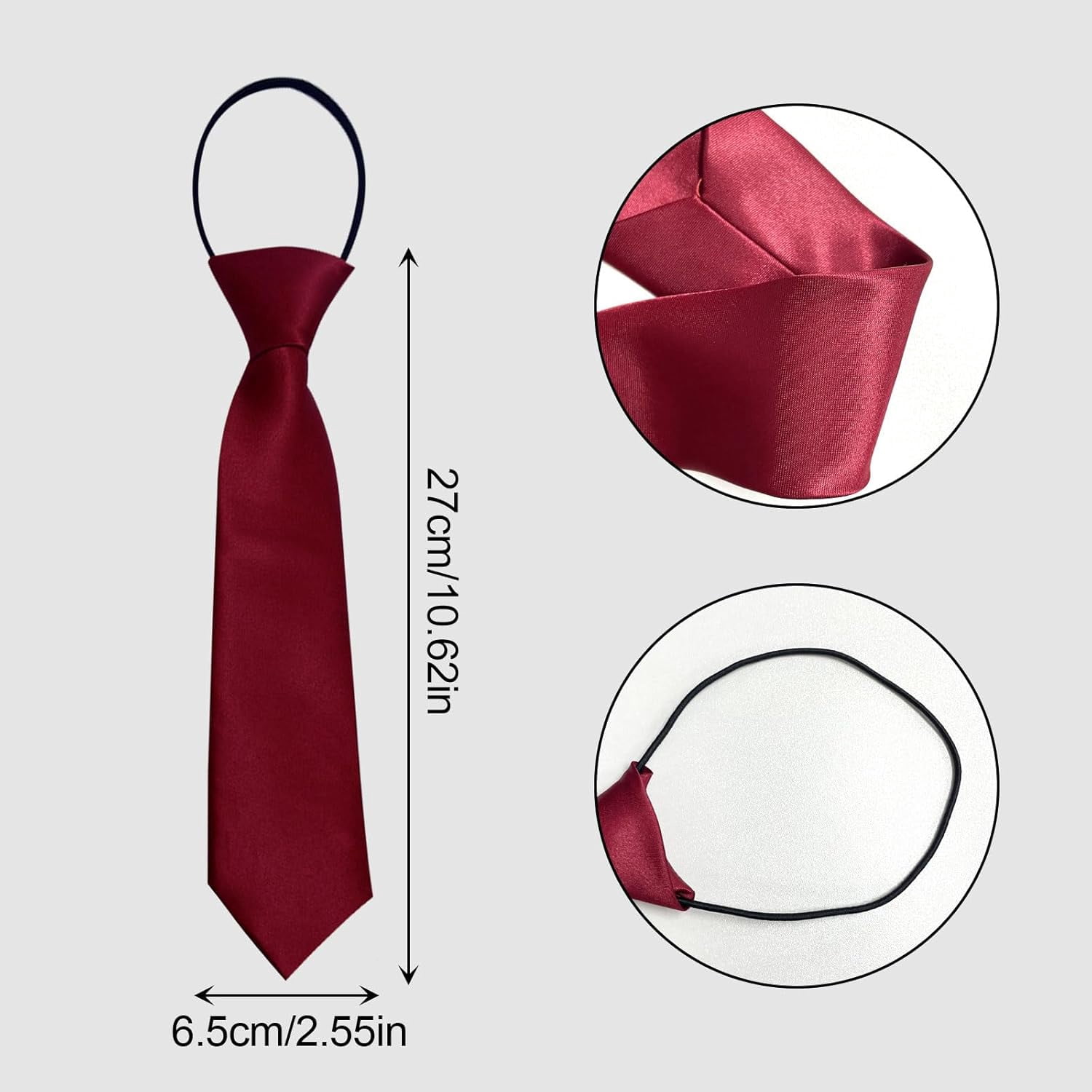 6 Pieces Kids Tie,3 Colors Tie,Elastic Neck Tie,Adjustable Pre-Tied Tie,School Tie,Plain Colored Formal Tie for Boys Girls for Wedding Graduation School Uniforms Children's Performance