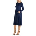 thumbnail image 3 of 24/7 Comfort Apparel Women's Midi Length Fit N Flare Pocket Dress, 3 of 4