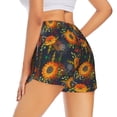thumbnail image 3 of Sigee Sunflowers for Women's Athletic Shorts High Waisted Running Shorts Pocket Sporty Short Gym Elastic Workout ShortsLarge, 3 of 9