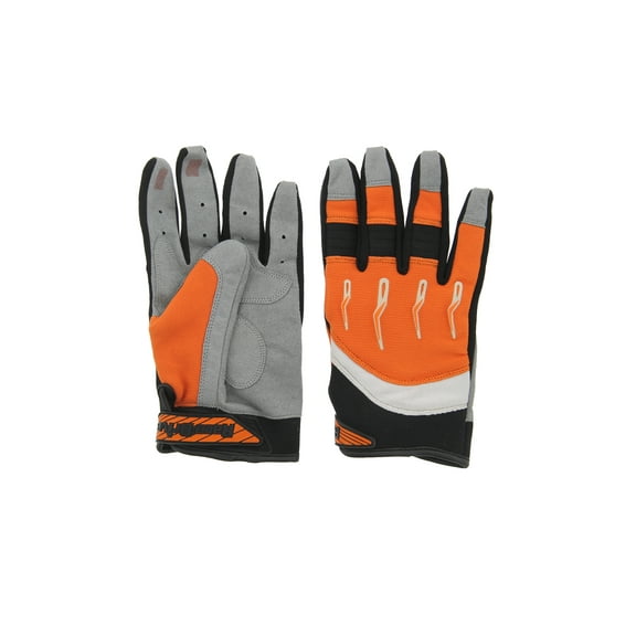 Race-Driven ATV MX Off Road Silicone Fingertip Riding Gloves Orange Large