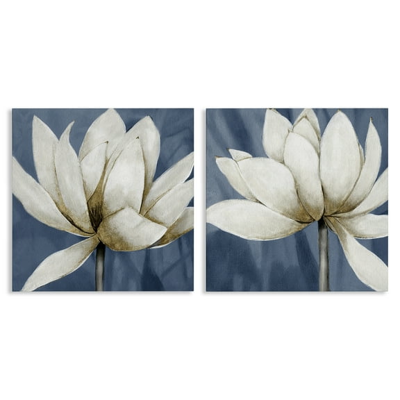 Stupell Industries Traditional Floral Falling Petals Plants & Flowers Painting Wrapped Canvas Art Print Wall Art, 17 x 17, Set of 2