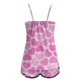 thumbnail image 4 of Pajamas For Women Set Valentines Day Heart Graphics V Neck Vest Top And Elastic Waist Shorts Sleepwear Soft 2 Piece Outfits Loungewear Sets Pink XXL, 4 of 5