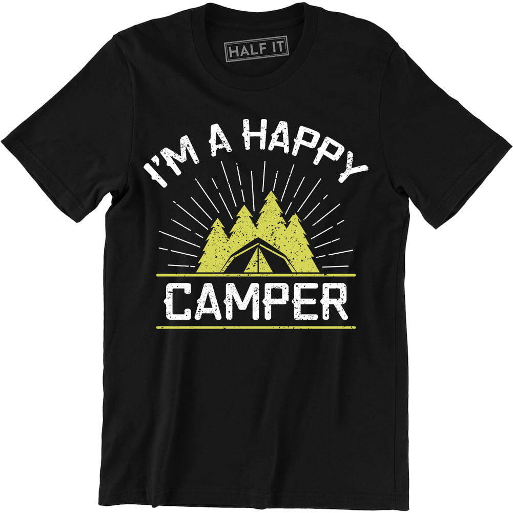 Happy Camper Youth T-Shirt RV Tourism Camping Summer Nature Travel Kids Tee 