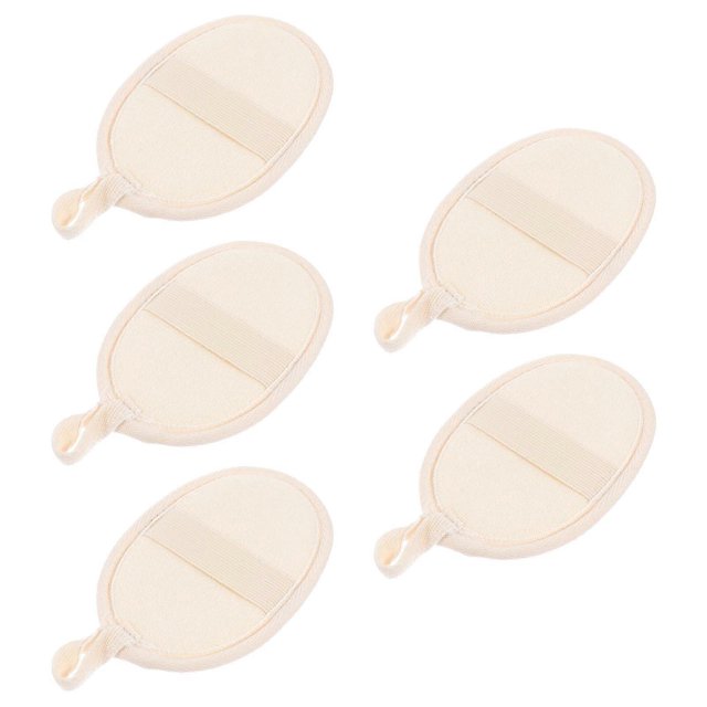 Body Wash Cloths Towel 5Pcs Loofah Bath Towels Home Use Beige Deep Cleaning