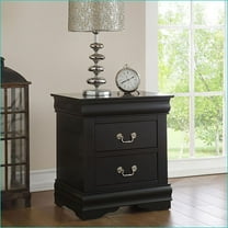 Black 2-Drawer Classic Nightstand - Louis Phillipe Collection
