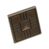 GlideRite 1-1/4 in. Square Deco Cabinet Knob, Antique Brass, Pack of 25