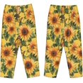 thumbnail image 2 of PISONIC Sunflower Butterfly Printed Women's Pajama Pants, Comfy Pajama Bottoms With Pockets&Drawstring, 2 of 7