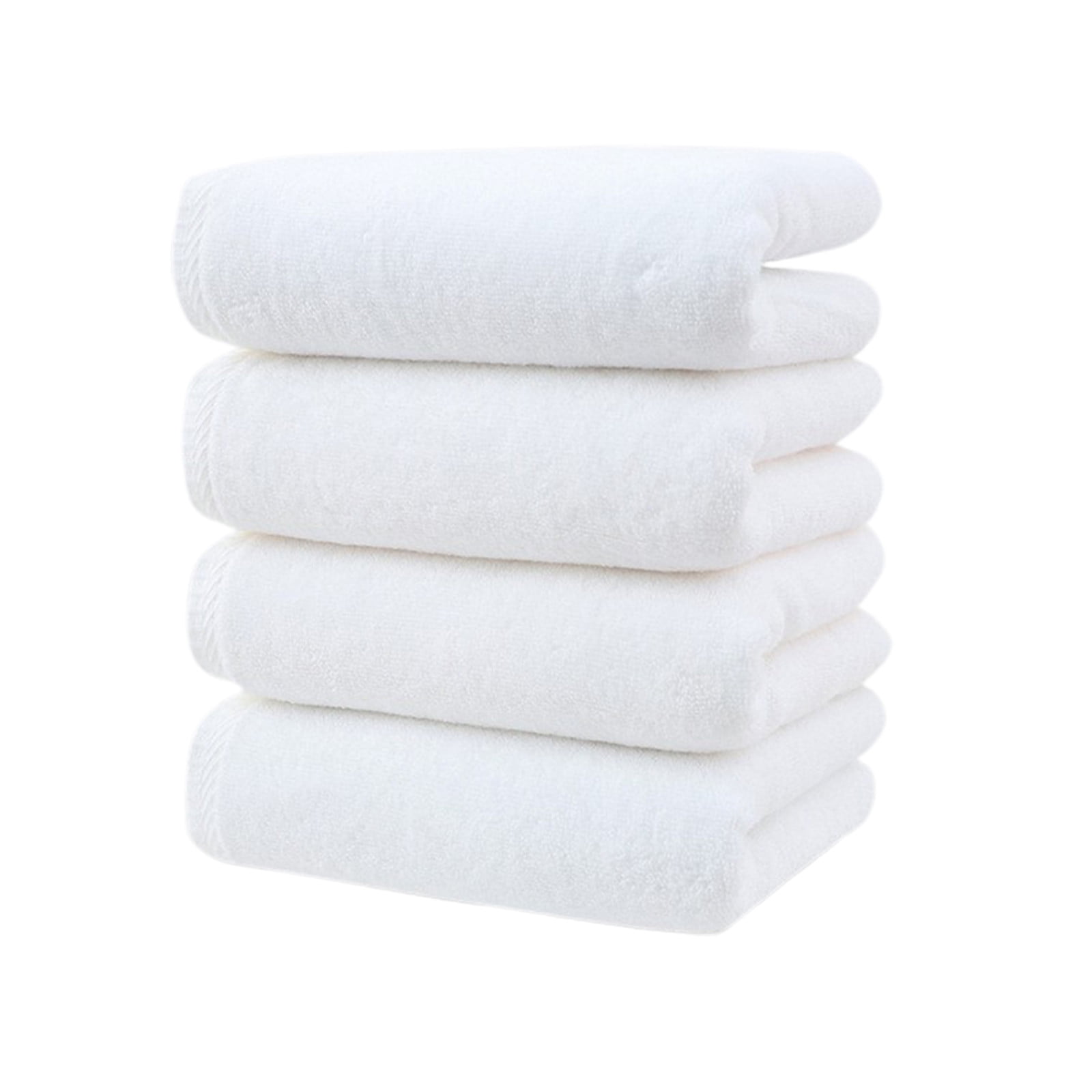 JeashCHAT 4 Pcs Hand Towels Set, Cotton Hand Towel Face Towel Washcloth, Super Soft Highly Absorbent Quick Dry Towels for Bathroom Gym Shower Hotel, 13.8"x30.7", White
