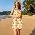 thumbnail image 3 of Fuzoiu Autumn Leaves And Pumpkins Print Women's Sleeveless Dress,Summer Dresses for Women,Casual Sundresses,Beach Sleeveless T-shirt Swing Dress with Pockets, 3 of 7