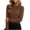 Brown, variant on Tops for Women Long Sleeve Circular Fitted Fashionable Casual Versatile Top