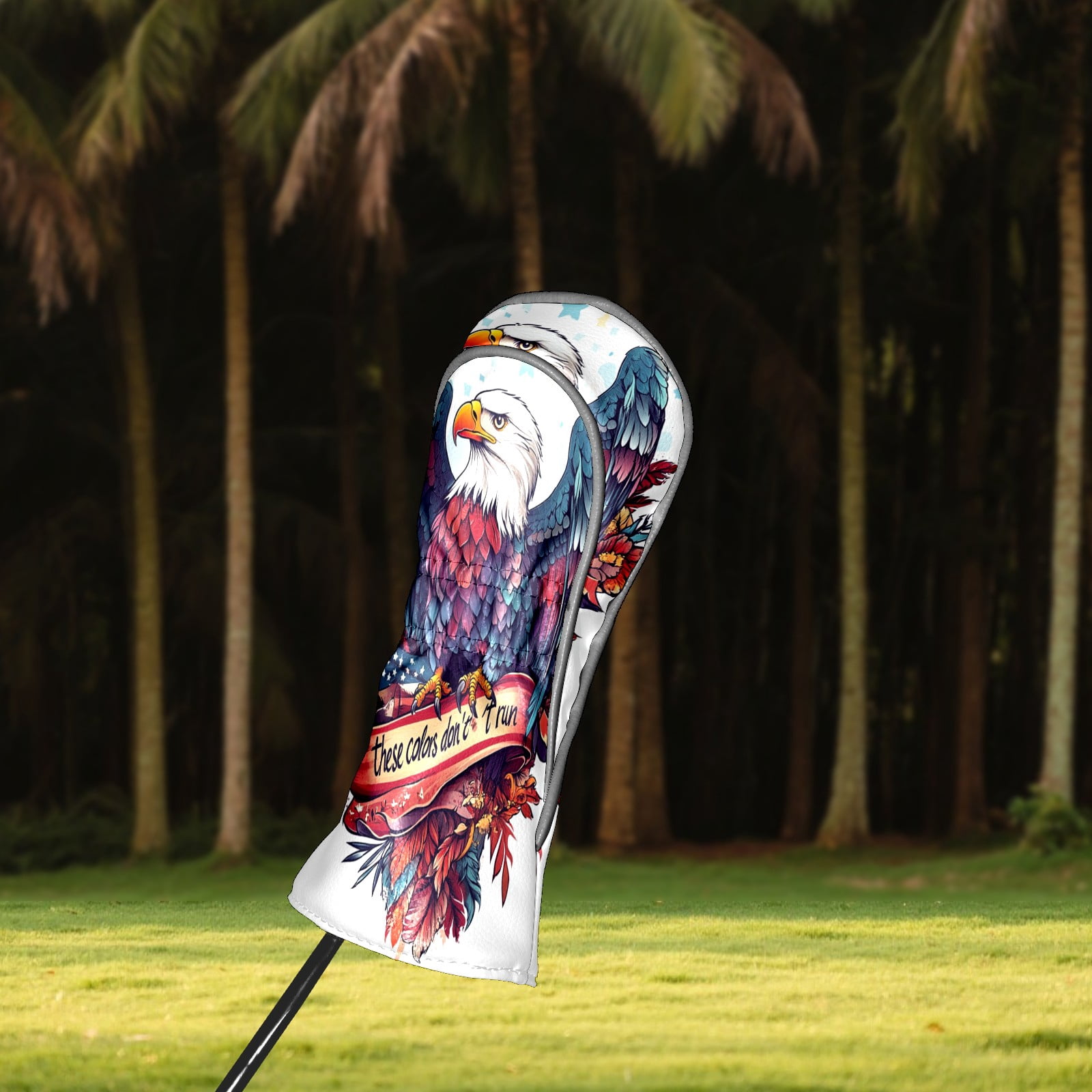 Golf Club Covers PU Leather Waterproof Head Covers for Fairway Woods Hybrids Vulture