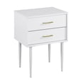 thumbnail image 1 of Modern Side Table with Metal Handles - White, 1 of 6