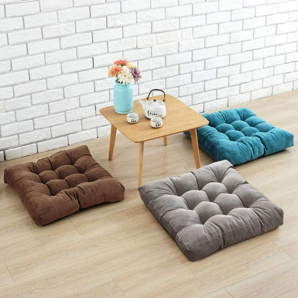 Floor Pillow Square Tufted Seat Cushion Thicken Corduroy