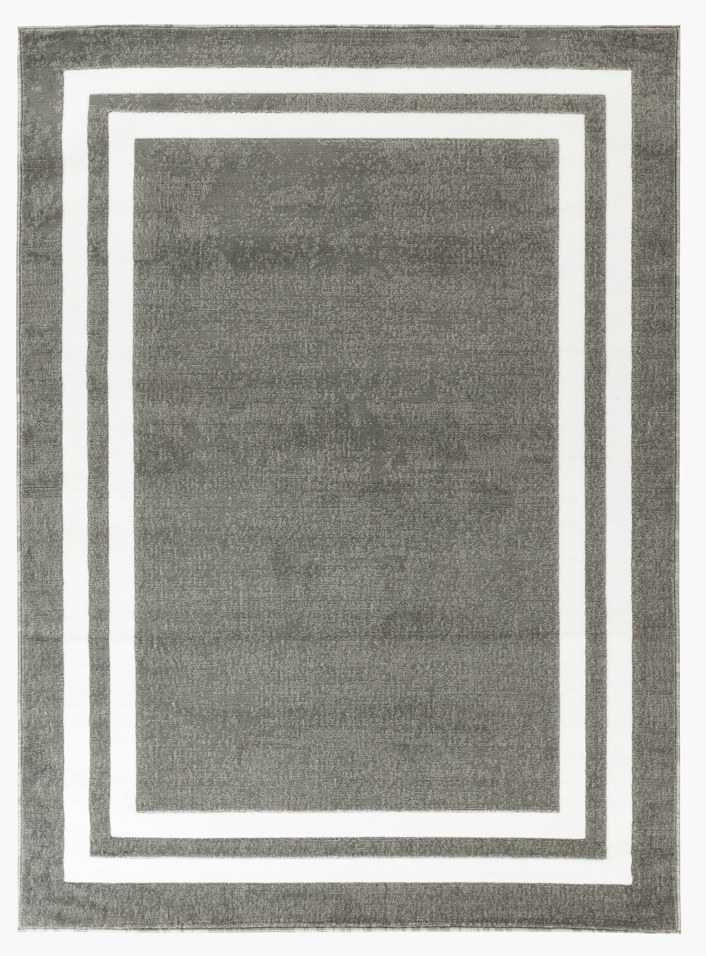 Newport Collection Gray Classic Bordered / Border Area Rug
