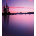 thumbnail image 3 of Lake Duvet Cover Set, Calm Lake After Sun Disappeared with Evening Skyline Tranquil Nature Inspired Print, Decorative 3 Piece Bedding Set with 2 Pillow Shams, Queen Size, Purple, by Ambesonne, 3 of 3