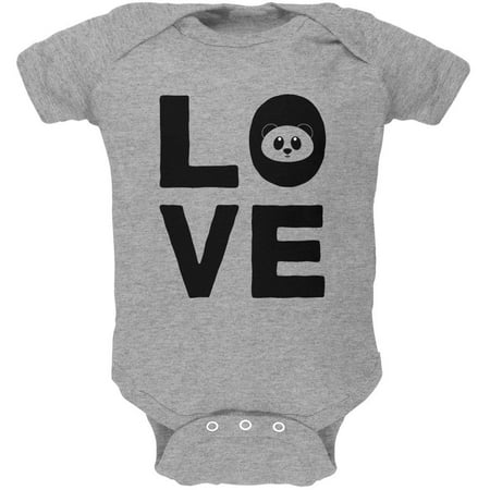 

Panda Love Series Soft Baby One Piece Heather 0-3 M