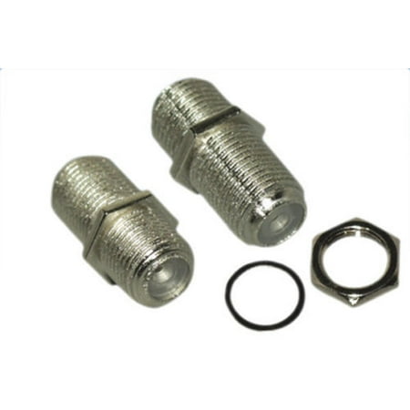 Coaxial Adapter Coax Connector Kentek F-type chassis mount type female to female F/F adapter connector for coax coaxial RG59 RG6 with nut and washer ()