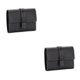 thumbnail image 1 of Sonducket Monedero de cuero para mujer, tríptico Rectangular, elegante tarjetero de Color sólido, compartimento para efectivo, carpeta de Negro 2piezas, 1 of 6