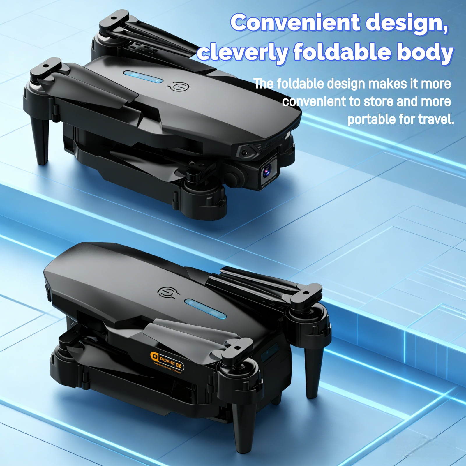 Ourlife Dual Camera Drone with 2.4" Screen Remote, 1000mAh Rechargeable Battery HD RC Quadcopter with Live View Display for Beginners & Adults,Black.