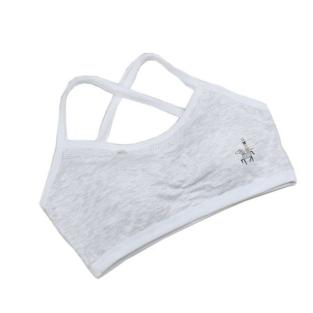 

HeroNeo 1pc Cotton Baby Girls Bras Solid Color Young Girls Underwear For Sport Wireless