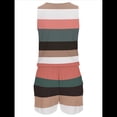 thumbnail image 4 of Vestido Mini de Verano A Rayas para Mujer, Sin Mangas, con Tirantes Halter y Bolsillos Negro M, 4 of 5