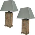 thumbnail image 1 of Sunnydaze Contemporary Natural Slate Cream Shade Weather-Resistant Outdoor Table Lamp - 2pk, 1 of 7