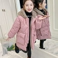 thumbnail image 2 of Girls's Winter Coat Fleece Lined Thick Down Coats Puffy Cotton Jackets With Hood Pink qILAKOG Size 8 Years, 2 of 8