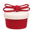 thumbnail image 1 of Cesta de cuerda de algodón con tapa, cesta tejida, organizador multiusos debajo del estante 22cmx22cmx12cm, 1 of 9