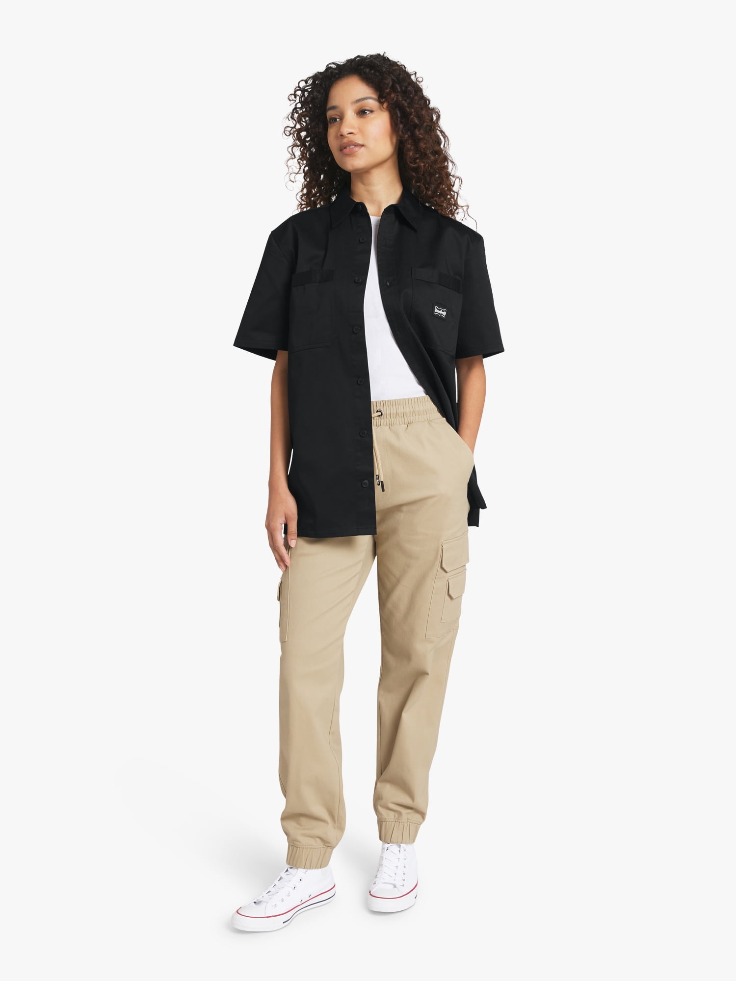 Dogg Supply by Snoop Dogg All-Gender Men's and Women's Twill Work Shirt, Sizes XS-3XL
