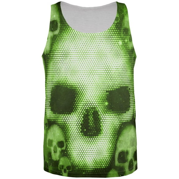 Halloween Cyber Space Alien Skull All Over Mens Tank Top Multi LG