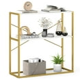 thumbnail image 1 of Costway 36” Console Table with Wooden Textured Open Shelves & Metal Frame for Hallway White, 1 of 10