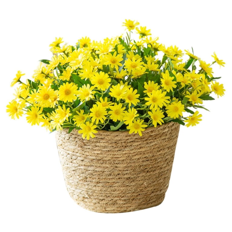 Ikeay Artificial Daisy Bouquet, 24-Heads Faux Silk Wildflowers for