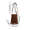 thumbnail image 3 of gcong Bohemian Fringe Messenger Crossbody Bag with Tassel Decoration and Adjustable Long Strap for Phone, 3 of 5