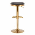 thumbnail image 5 of Dakota Contemporary Upholstered Adjustable Barstool In Gold Steel And White Faux Leather - Set Of 2, 5 of 10