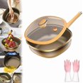 thumbnail image 1 of 12in Titanium Alloy Non-Stick Pot with Lid, Multi-Purpose Deep Saute Pan with Steamer Basket, Nonstick Frying Pan Cookware Sets for Frying Stir-frying Stewing Cooking Methods(Pot+Lid), 1 of 8