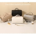 thumbnail image 7 of Black Makeup Bag Leather Waterproof Clear Makeup Bag With Compartments Cosmetic Bag Organizer Pouches For Women, 7 of 7