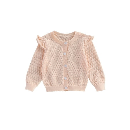 

Wassery Baby Girls Knitted Cardigan 3M 6M 12M 2T 3T Toddler Spring Autumn Sweater Coat Long Sleeve Button-down Crochet Outwear Infant Winter Warm Clothes