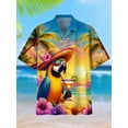 thumbnail image 2 of Camisas hawaianas atractivas con estampado 3D de guitarra de loro para hombre, camisetas holgadas de verano de manga corta de gran tamaño para playa para hombre, camisas para niño, 2 of 5