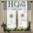 thumbnail image 6 of Home Sweet Home Eucalyptus Leaf Wreath Kitchen Curtains Valance for Window, Seasonal Spring Summer Farmhouse Short Half Topper Rod Pocket, Vintage Buffalo Plaid Home Living Room Bedroom Decor 54 x 18, 6 of 6